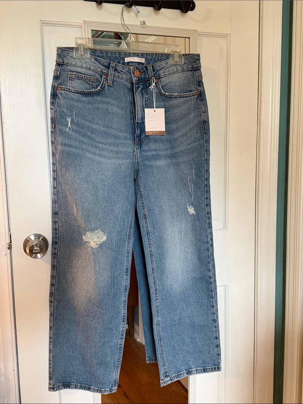 Lauren Conrad Super High-Rise Crop Blue Distressed Women’s Jeans